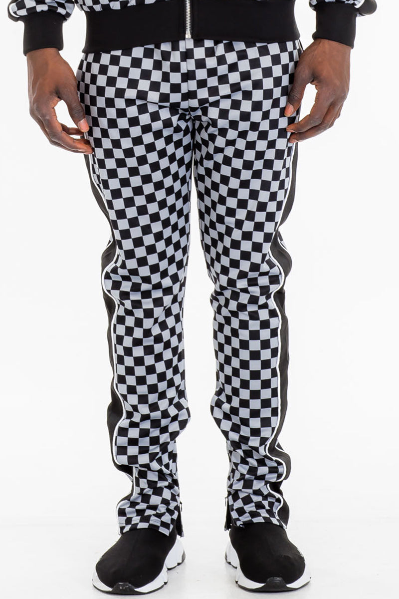 TP0512 Checkered Side Stripe Track Pants