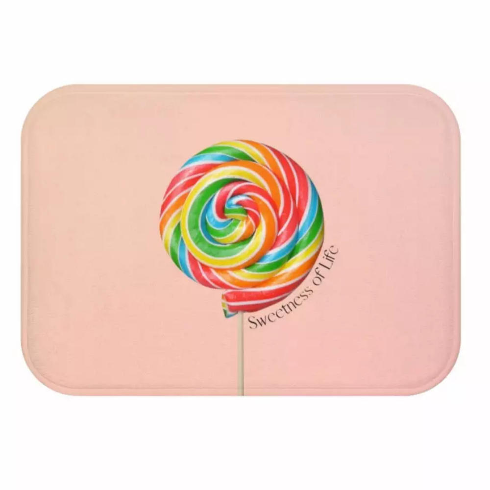 Lollipop Sweetness of Life Message Bath Mat