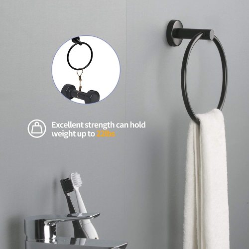 6 Piece Stainless Steel Bathroom Towel Rack Set Wall Mount