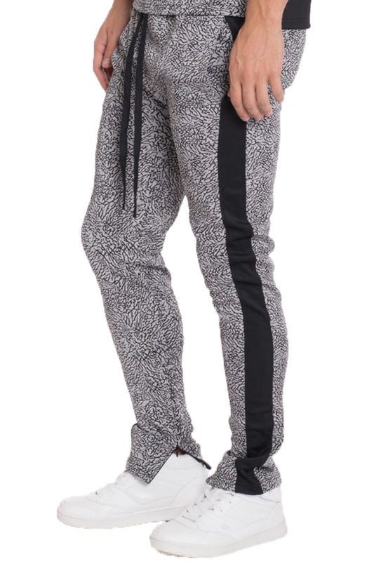 TP0561 Elephant Print Side Stripe Track Pants