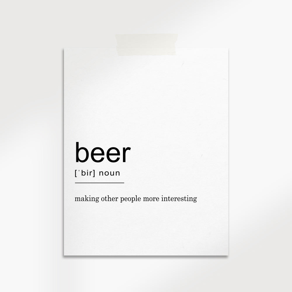 Beer Definition Wall Art Print