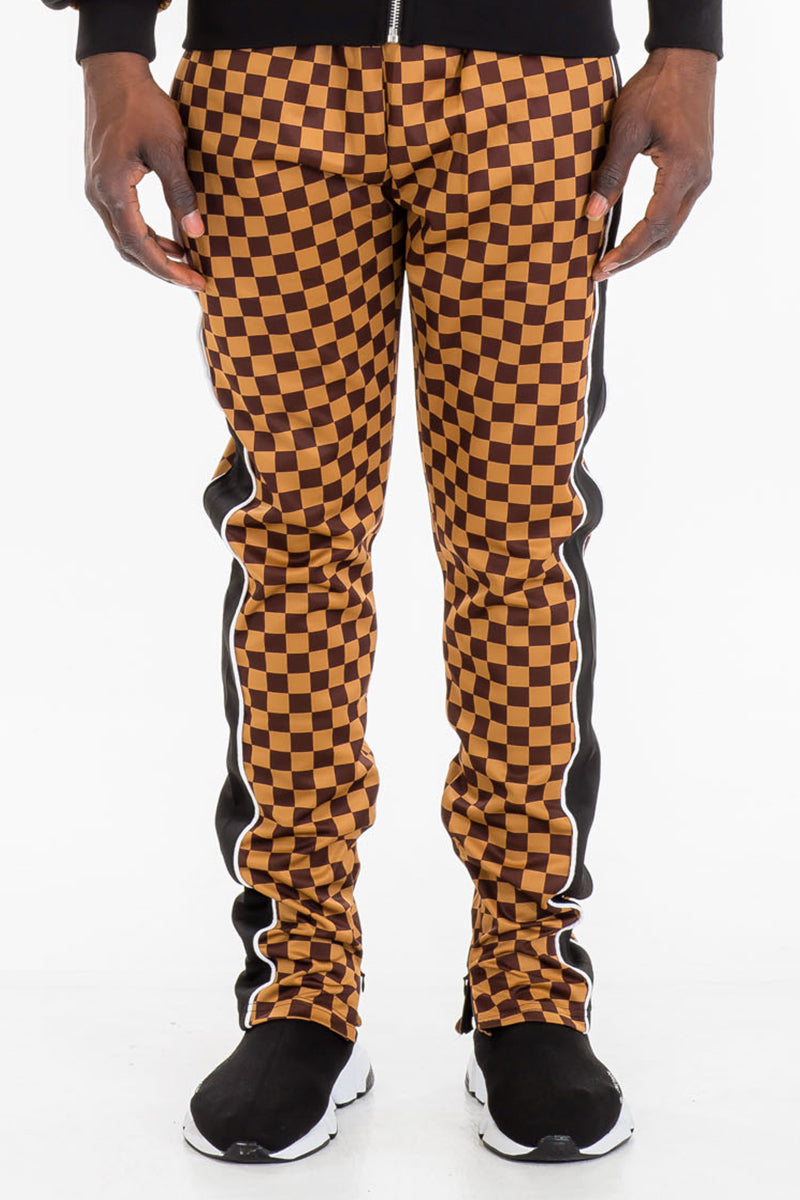 TP0512 Checkered Side Stripe Track Pants