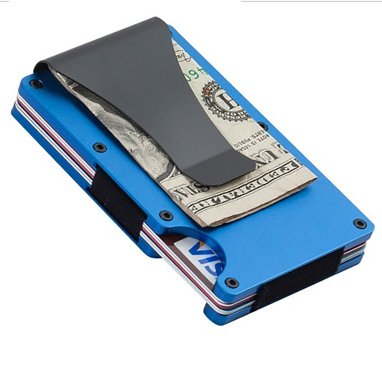 Metal Wallet with Money Clip Front Pocket RFID Card Holder Men Women