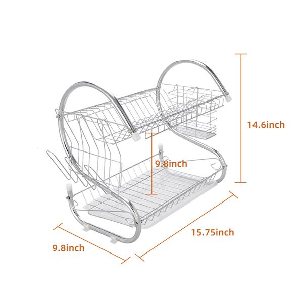 Multifunctional S-shaped Dual Layers Bowls & Dishes Collection Shelf