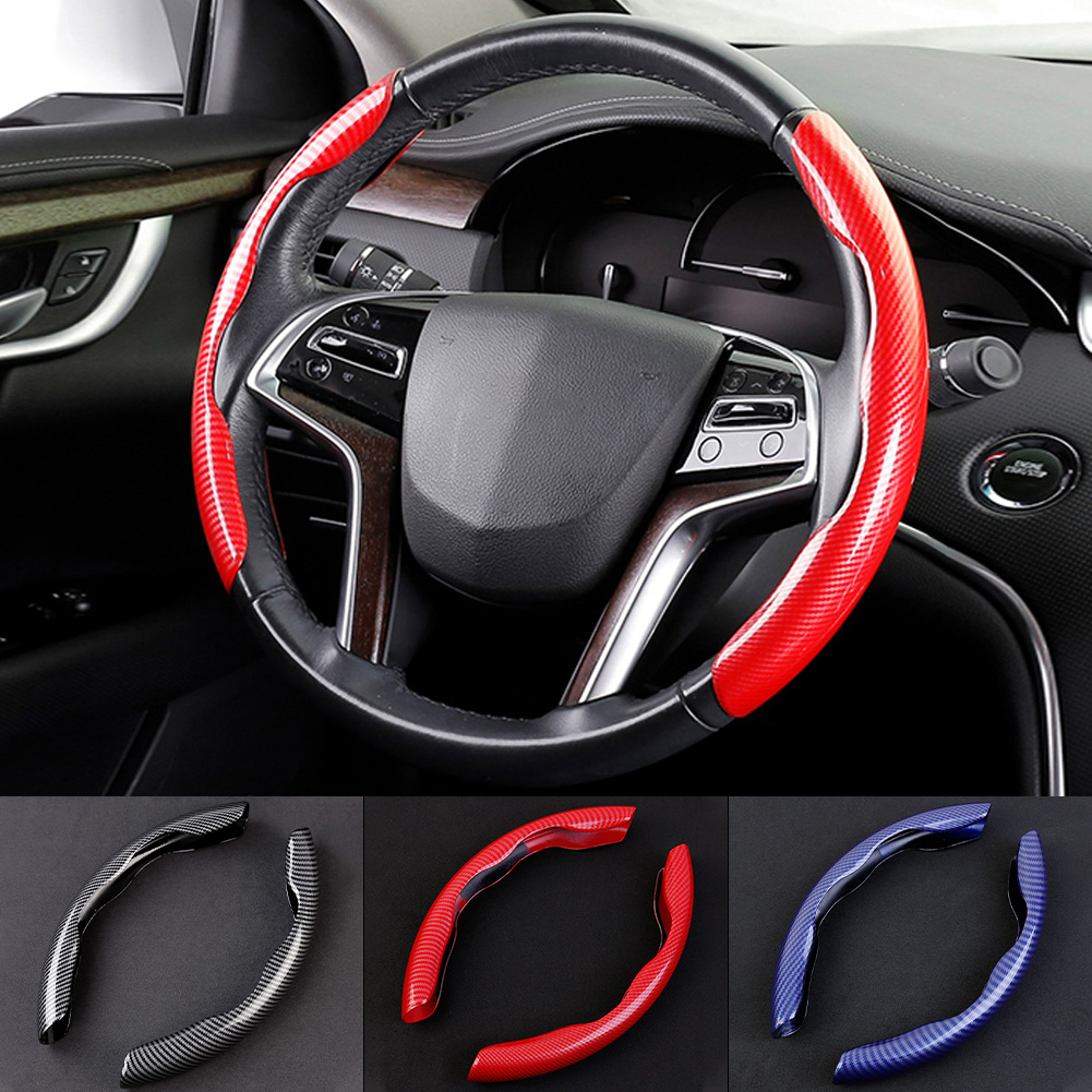 1Pair Carbon Fiber Universal Car Steering Wheel Cover