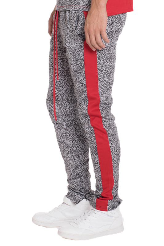 TP0561 Elephant Print Side Stripe Track Pants