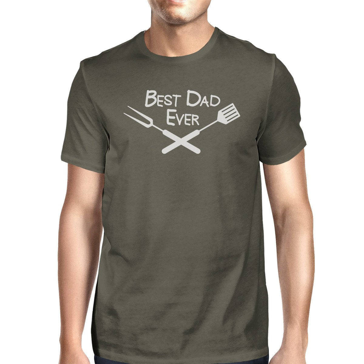 Best Bbq Dad Mens Dark Grey Round Neck Tee Fathers