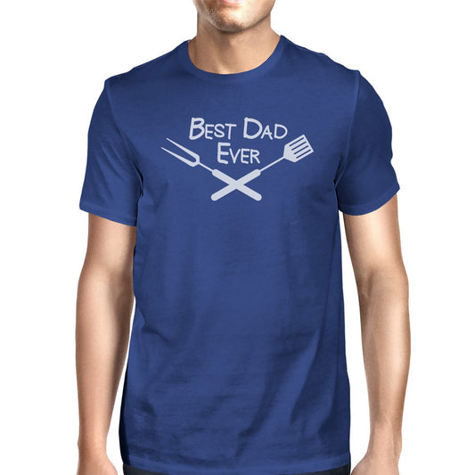 Best Bbq Dad Mens Blue Graphic Tee For Barbeque