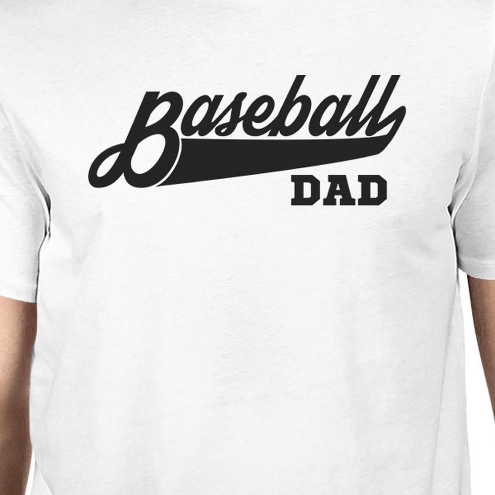 Baseball Dad Men's White Graphic T-Shirt Dad Gifts