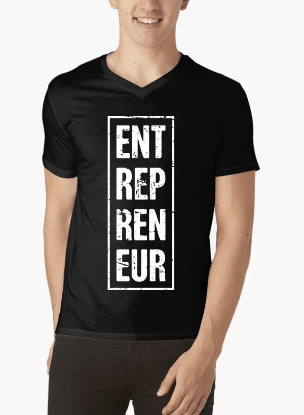 Entrepreneur Vertical V-Neck T-shirt