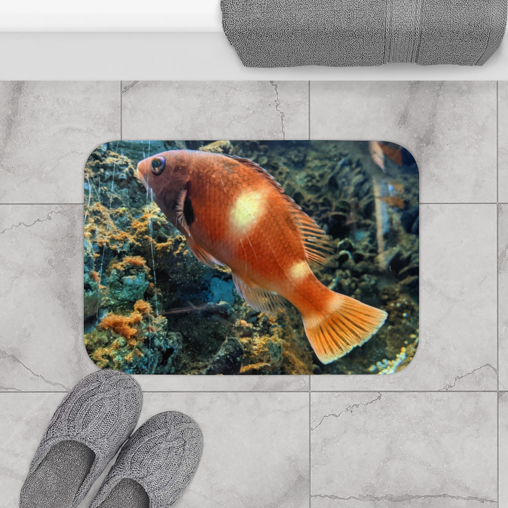 Orange Fish Bath Mat