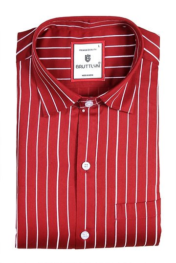 Men Red Striped Shirt Size Xl