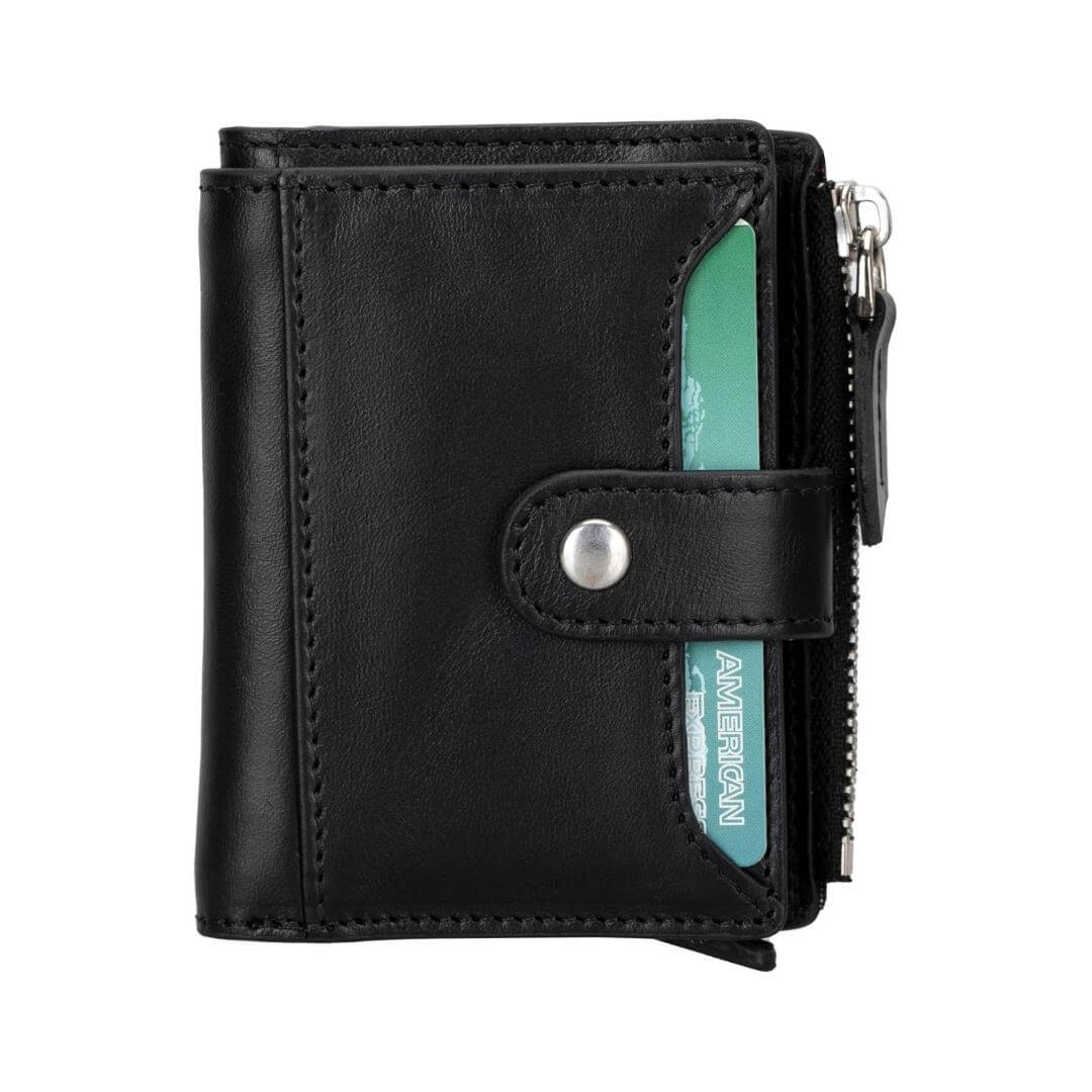 Glenrock Genuine Cowhide Leather Pop Up Card Holder Wallet