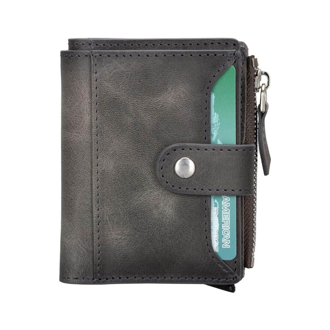 Glenrock Genuine Cowhide Leather Pop Up Card Holder Wallet