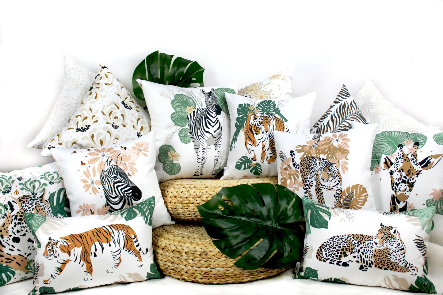 Leopard | Leopard Decor | Leopard Print | Leaves | Decorative Pillows