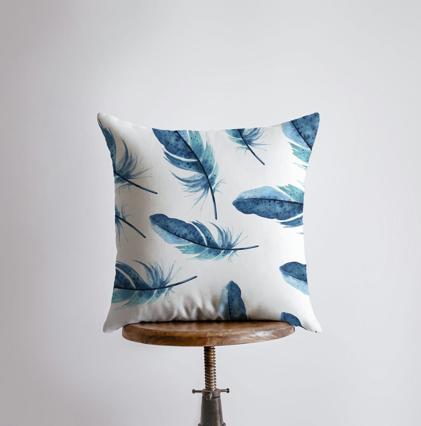 Dark Blue Feathers | Pillow Cover | Bird Lover | Pillow | Animal Decor