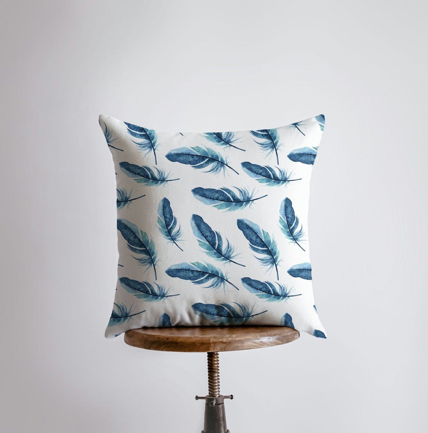 Dark Blue Feathers | Pillow Cover | Bird Lover | Pillow | Animal Decor