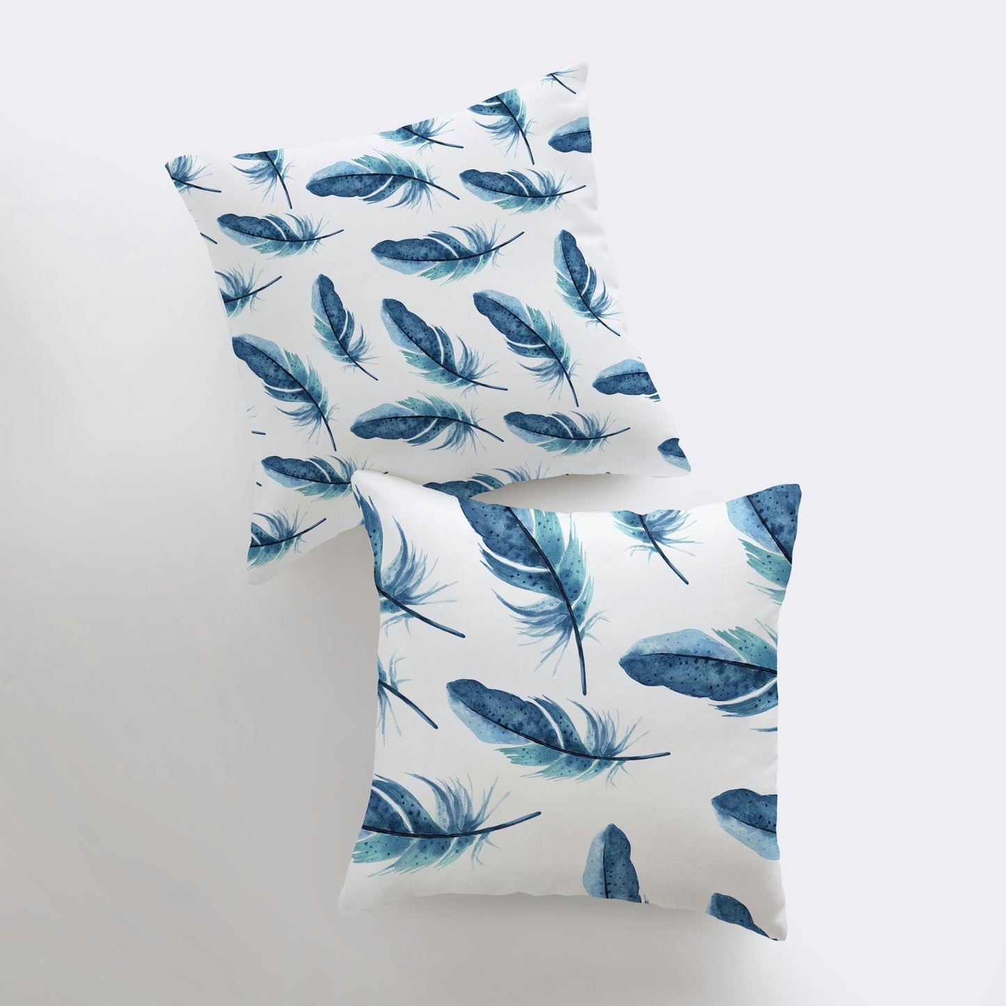 Dark Blue Feathers | Pillow Cover | Bird Lover | Pillow | Animal Decor