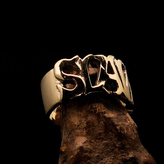 Slave Ring, one Word Ring, SLAVE bold Letters, modern Slave Ring, Word