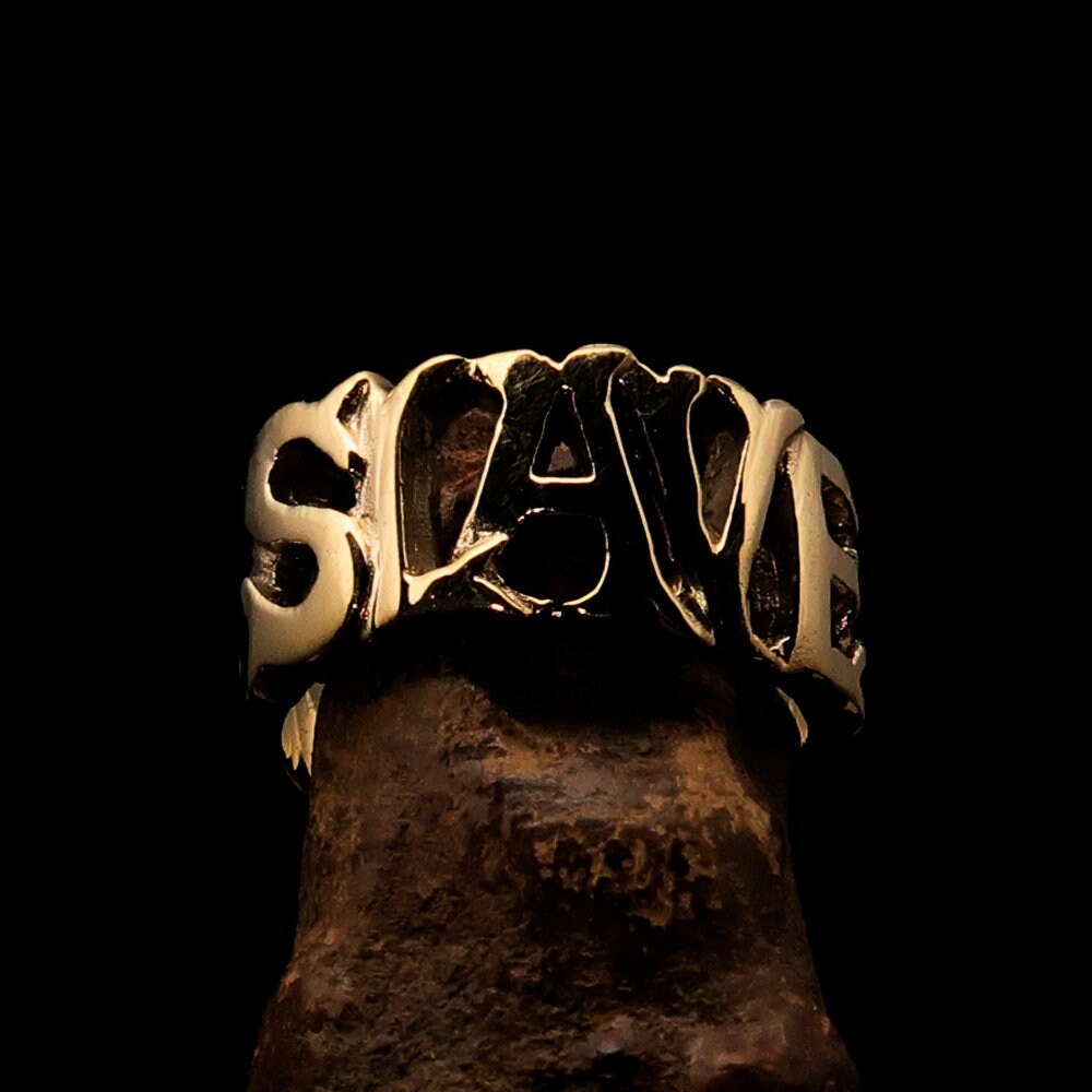 Slave Ring, one Word Ring, SLAVE bold Letters, modern Slave Ring, Word