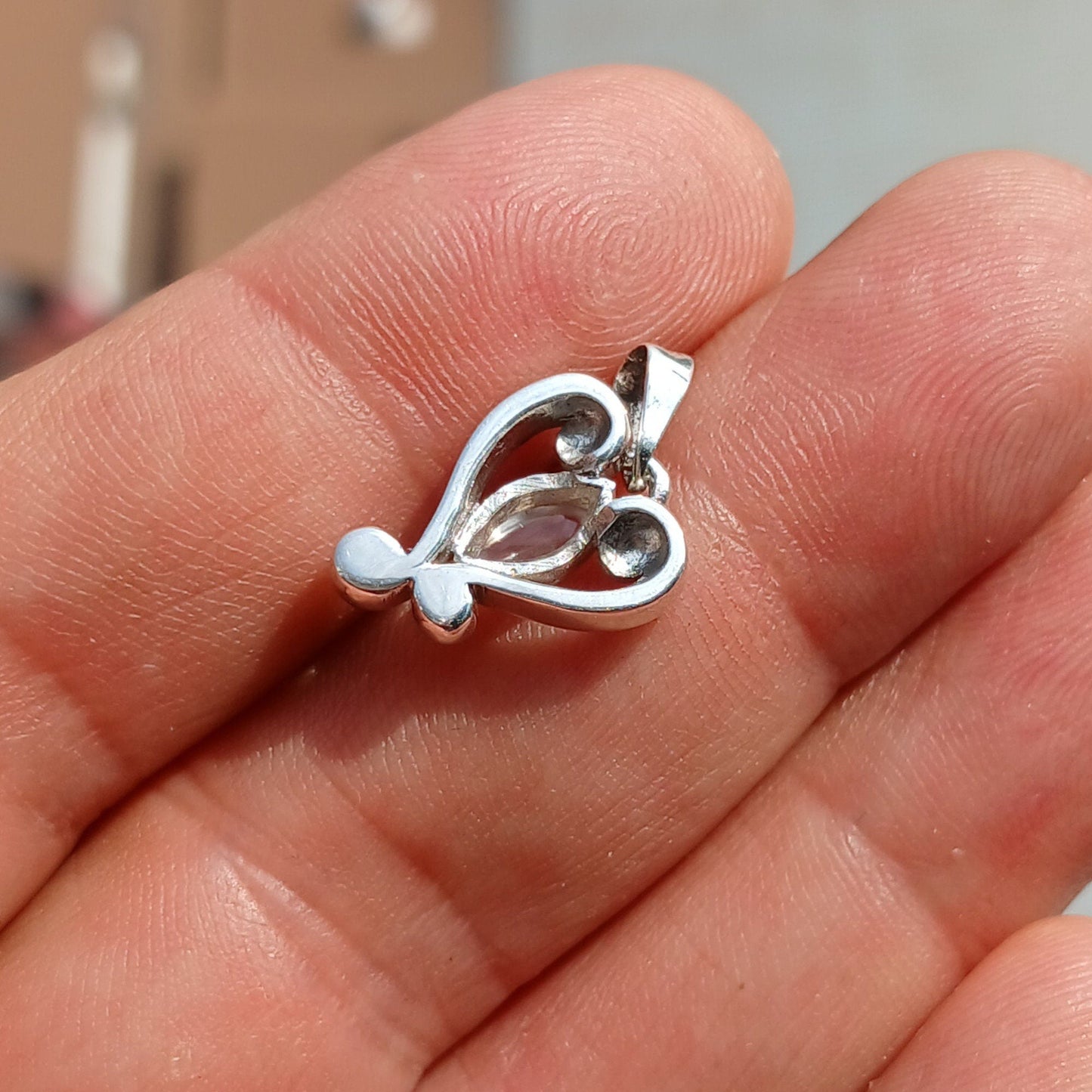 Heart Pendant, Moonstone Pendant, 925 Sterling Silver Pendant,