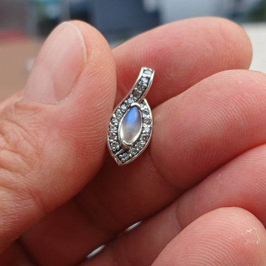 Moonstone Pendant, Charm Pendant, Sterling Silver Pendant, Moonstone