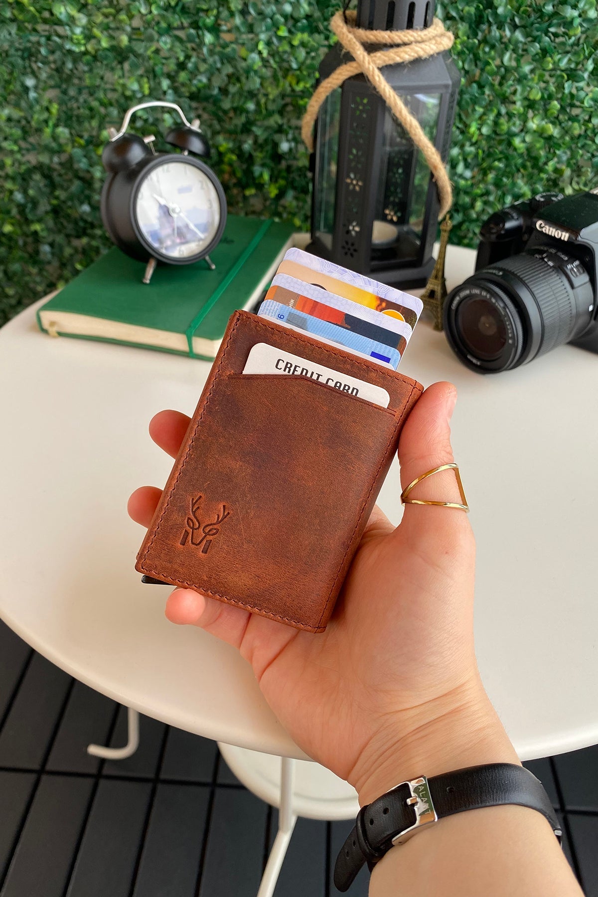 Pescol - Genuine Leather RFID Protection Card Holder/Wallet