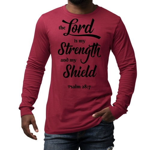 Mens Long Sleeve Graphic T-shirt The Lord Is My Strength