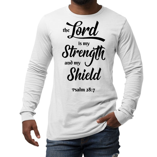 Mens Long Sleeve Graphic T-shirt The Lord Is My Strength