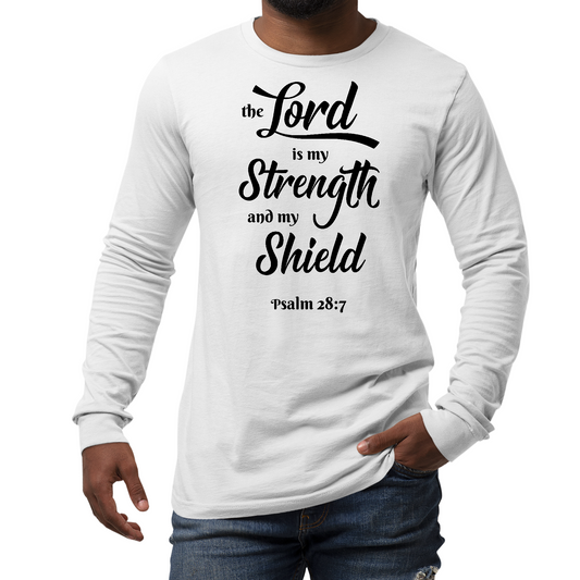 Mens Long Sleeve Graphic T-shirt The Lord Is My Strength