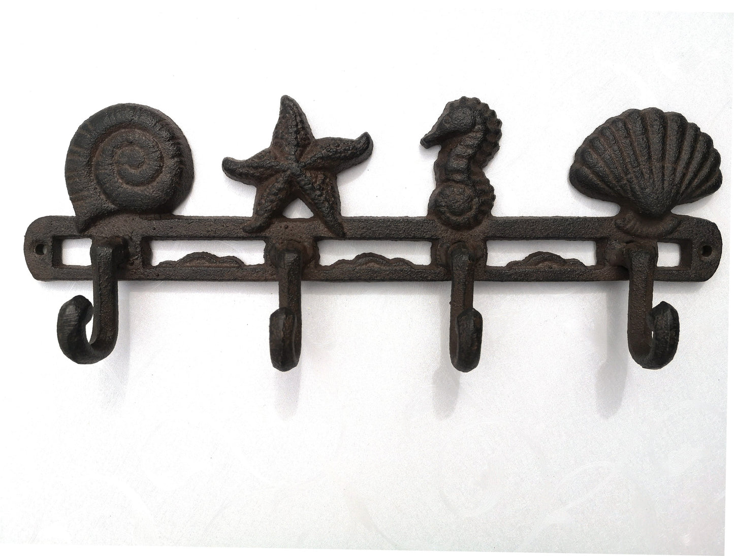 Cast Iron Seashell Wall Hooks, 13”