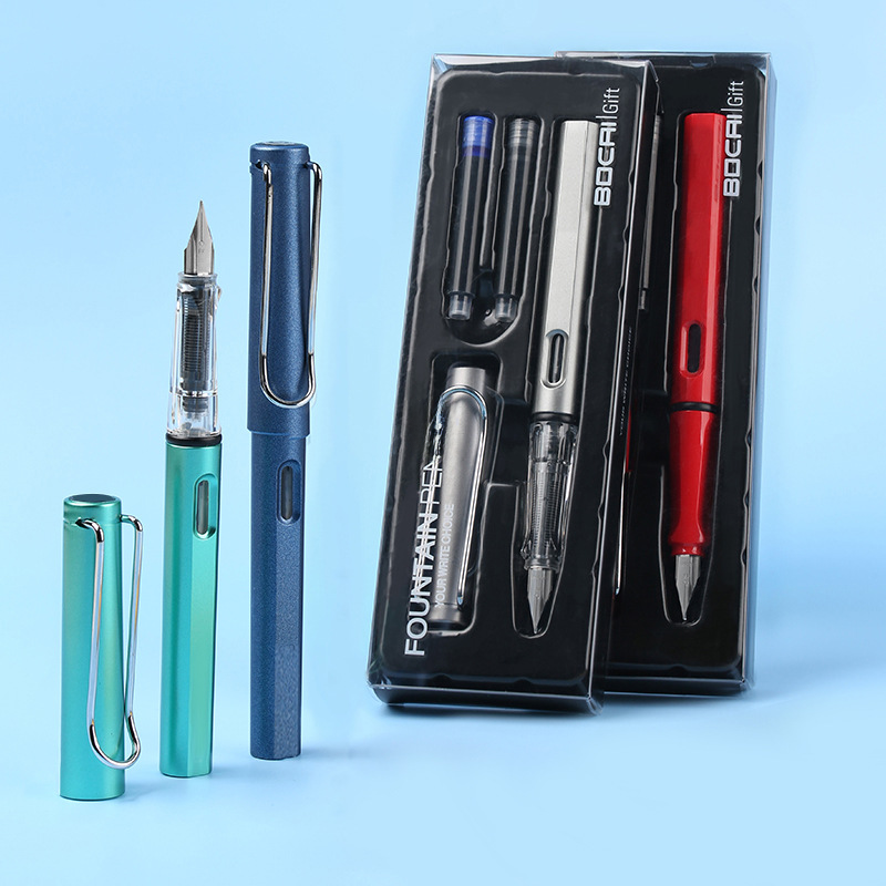 Bocai students are posture fountain pen set replaceable ink sac primary school students special calligraphy practice business gifts wholesale