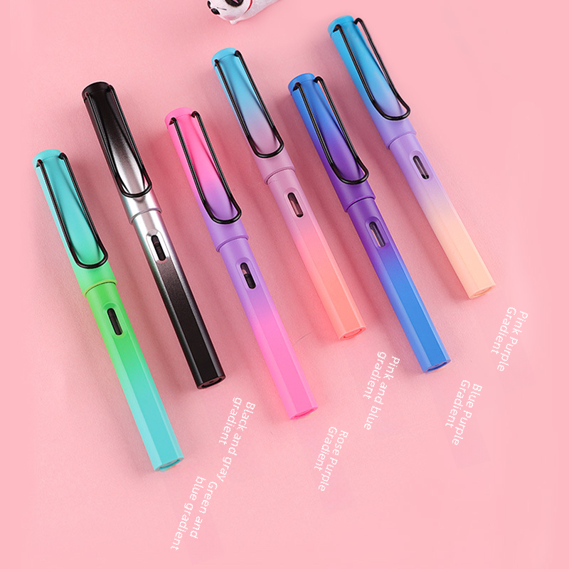 Zhengzi colorful gradient color fountain pen dual-purpose student pen can be exchanged for ink sac color gradient printable LOGO pen