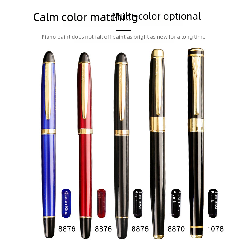 Hard pen calligraphy pen boxed multi-color metal pen body business gift Ming student training class with pen gift