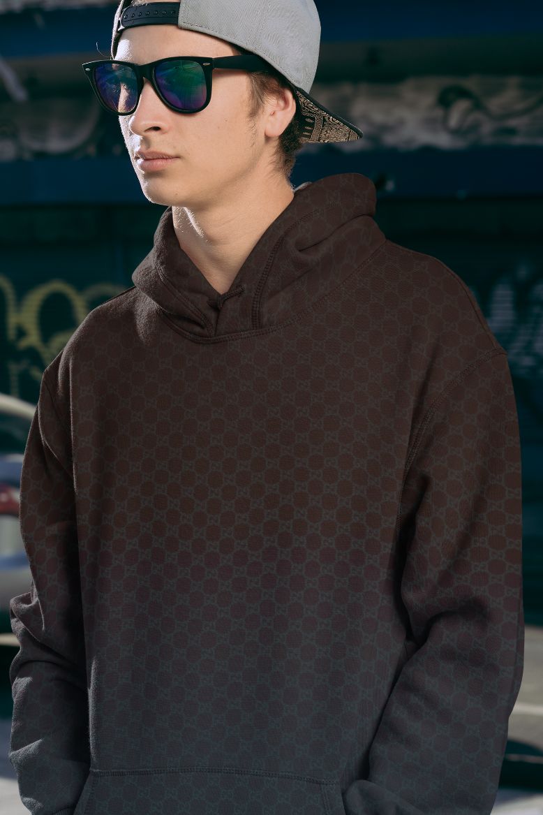 Blue Brand pattern (1) Men Sublimation Hoodie