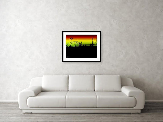 Tumbling Down Modern Abstract Sunset Pop Art Print