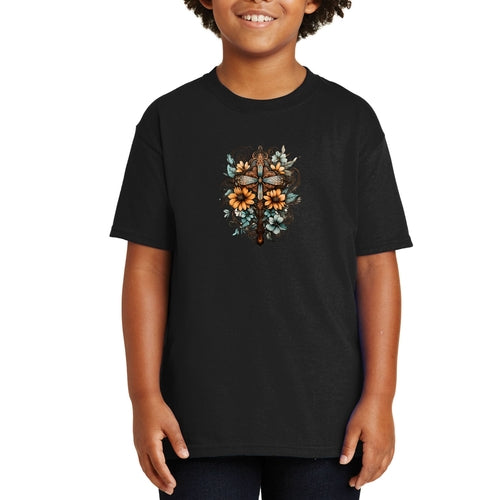 Youth Short Sleeve Graphic T-shirt, Christian Cross Floral Bouquet